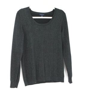 Tommy Hilfiger Women's Black Holiday Metallic Sparkle Sweater Size M